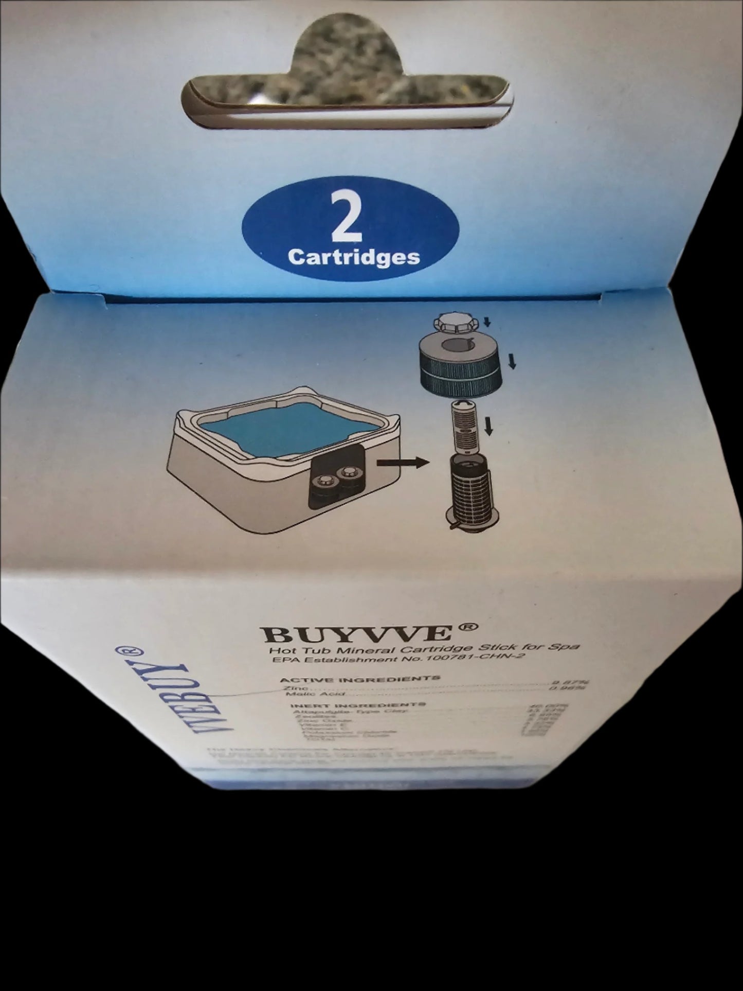 VVEBUY BUYVVE Hot Tub Mineral Cartridge Stick For Spa (2 Cartridges per box)