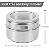 Magnetic Spice Tins 12pcs,Stainless-Steel Magnetic Spice Container blue bottom