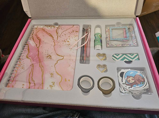 Girl's DIY Journal Set. Over 100 pieces including stickers, tape, pens and more. New in box.