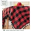 Buffalo Plaid Rectangular Tablecloth-Cotton Gingham Table Cloth for Kitchen Restaurant Farmhouse Christmas Holiday Decor (Rectangle/Oblong, 55x120,Red and Black)