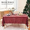 Buffalo Plaid Rectangular Tablecloth-Cotton Gingham Table Cloth for Kitchen Restaurant Farmhouse Christmas Holiday Decor (Rectangle/Oblong, 55x120,Red and Black)