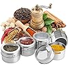 Magnetic Spice Tins 12pcs,Stainless-Steel Magnetic Spice Container blue bottom