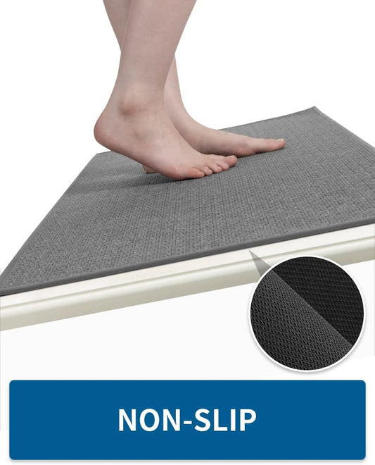 Kitchen-Runner Rugs 1.6' x 8' Non Skid Washable Hallway Runner-Rugs, Kitchen Runner Rugs and mats for Kitchen, Front of Sink, Kitchen Mats for Floor (Dark Grey, 1.6'x8')