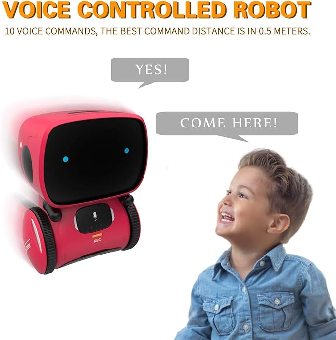 98K Kids Robot Toys for Girls and Boys, Voice Control and Touch Sensor Interactive Smart Talking Robots Intelligent Partner and Teacher with Singing, Dancing, Repeating, Toy Gifts for Kid Age 3 and Up