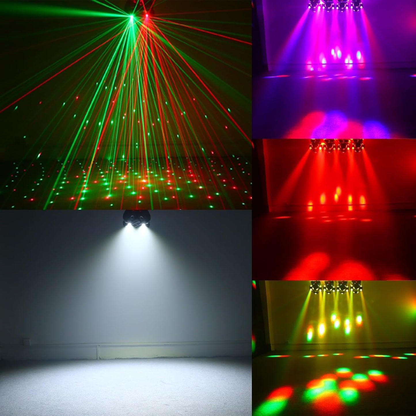 HOLDLAMP 200W LED Moving Head DJ Lights with 4 Rotating Head,16X10W RGBW 4-in-1 Party Light with Strobe Stage Effect Beam Lights Controlled by 14CH DMX-512/Sound Activated for Christmas KTV Wedding