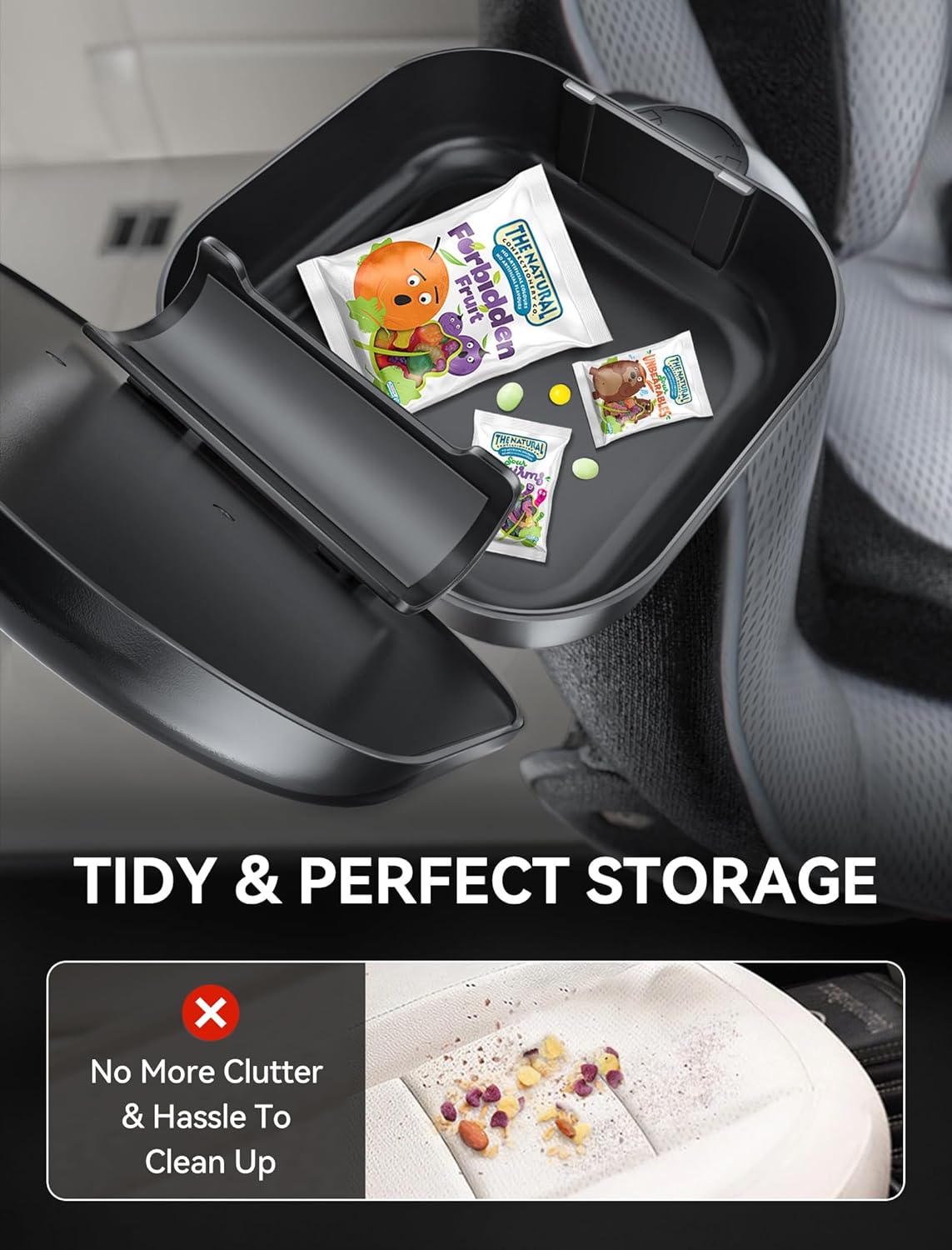 Car Seat Console Kids Integral for Organizer Base Holder Upgraded Storage Small