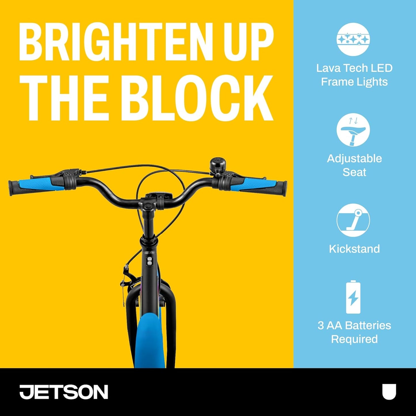 Jetson Light Rider Kids’ Light-up Unisex Bike, LED Light-up Frame, 3 Different Light Modes