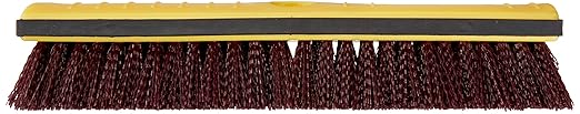 Amazon Basics 12" Deck Rectangular Brush With Soft Bumper, Black & Yellow