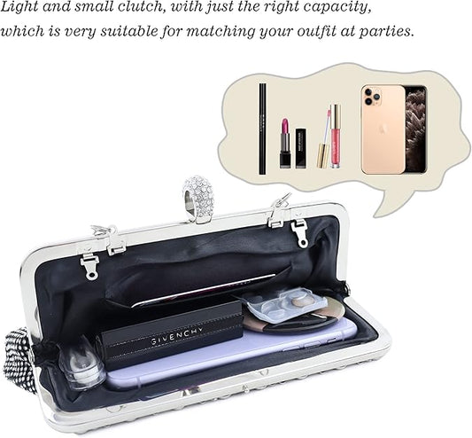 topfive Evening Clutch Purse Small Crystal Clutch Sparkling Handbag for Women Wedding Evening Formal Bag