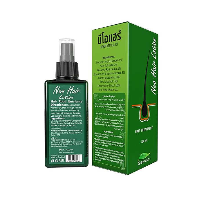 Neo Hair Lotion, 120 ml Hair Regrowth Treatment, Strengthens Damaged Hair Loss Revitalizes Scalp Hair Care For Men & Women
