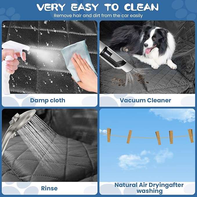 Back Seat Extender for Dogs, Dog Car Seat Cover Hard Bottom Holds 400lbs, Large Space, Waterproof Dog Car Seat Cover Hard Bottom-Detachable and Foldable, Dog Car Bed for Car, SUV, Truck
