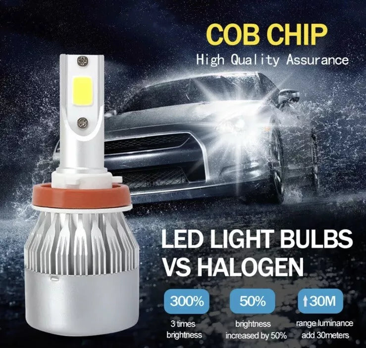 2 PCS LED Car Headlights C6 Bulb - H7, H4, H8, H9, H11, 9005, 9006 - 6000K Headlamp - Auto