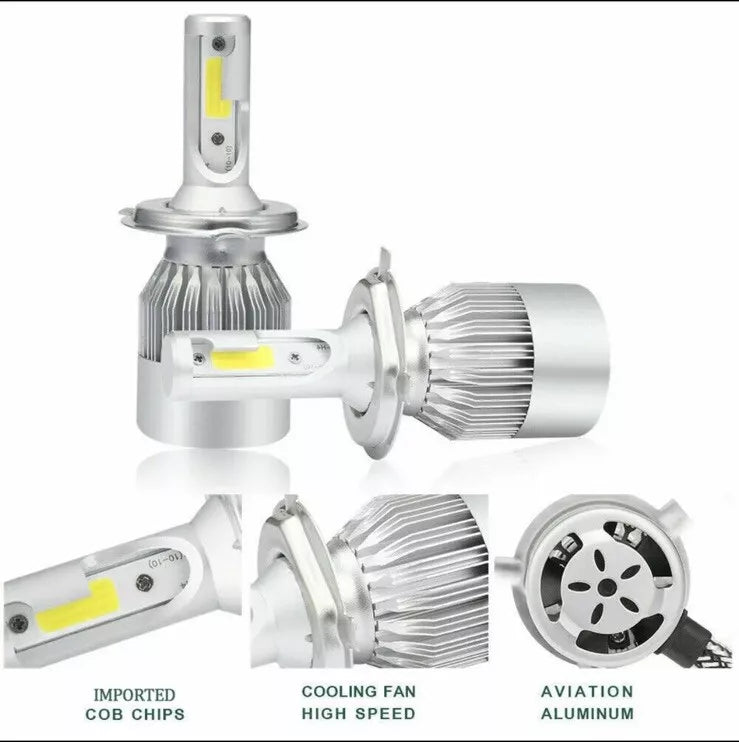 2 PCS LED Car Headlights C6 Bulb - H7, H4, H8, H9, H11, 9005, 9006 - 6000K Headlamp - Auto