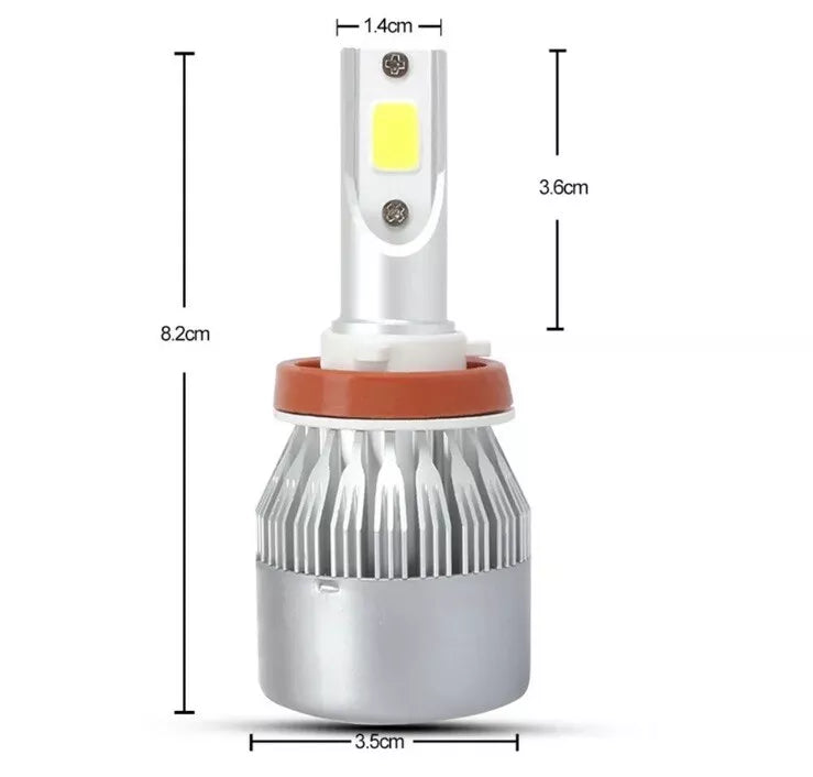 2 PCS LED Car Headlights C6 Bulb - H7, H4, H8, H9, H11, 9005, 9006 - 6000K Headlamp - Auto