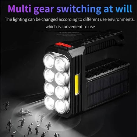 Solar Powered 8-Lamp Flashlight