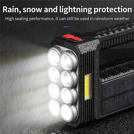 Solar Powered 8-Lamp Flashlight