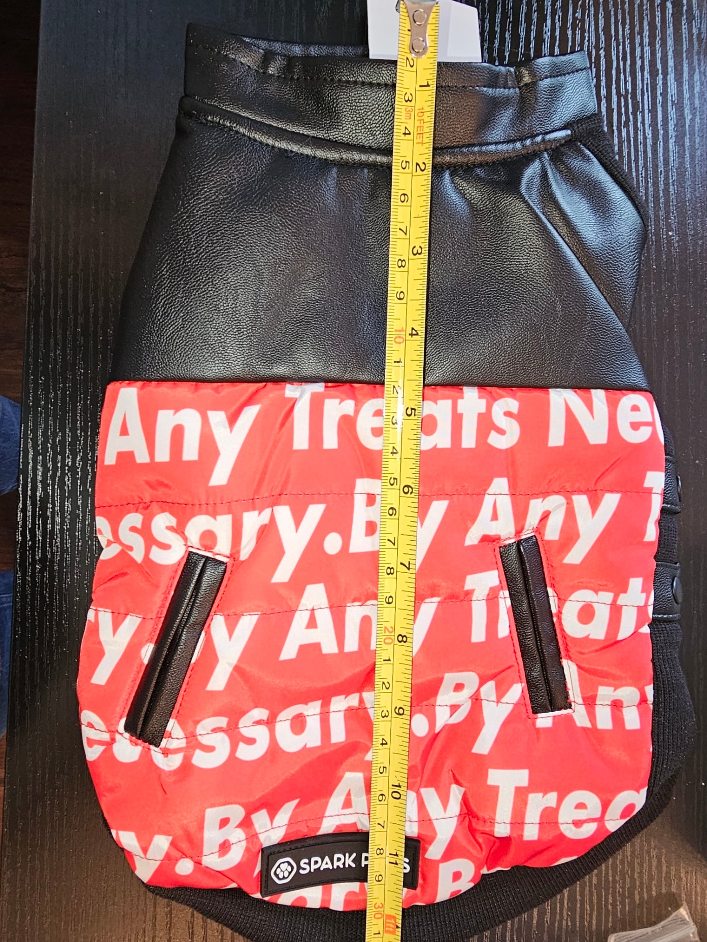 NWT Spark Paws Dog Coat Size Med Black/red Fleece Jacket Soft Winter