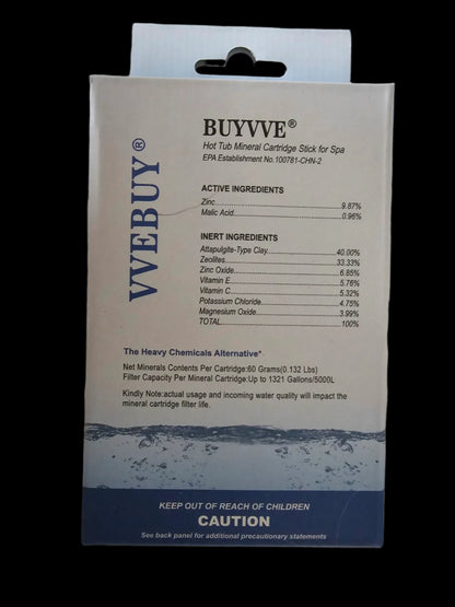 VVEBUY BUYVVE Hot Tub Mineral Cartridge Stick For Spa (2 Cartridges per box)