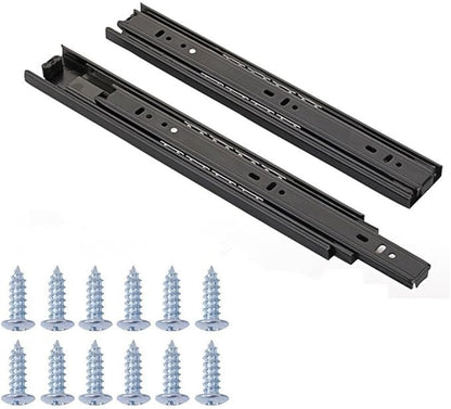 Full Extension Less Noise Ball Bearing Drawer Slides, 10 Inches, 2-Pair Black