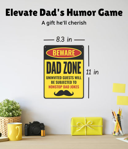Funny Dad Zone Sign - Perfect For The Humorous Dad And True Dad Joke Fans, For The Dad Who Has Everything – Except This Laugh, Ultimate Holiday, Birthday And Father's Day Gift For Dad