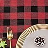 Buffalo Plaid Rectangular Tablecloth-Cotton Gingham Table Cloth for Kitchen Restaurant Farmhouse Christmas Holiday Decor (Rectangle/Oblong, 55x120,Red and Black)