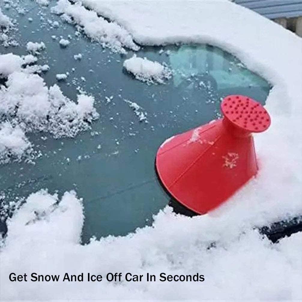Round Windshield Ice Scraper, Magic Cone-Shaped Car Windshield Ice Scraper Funnel Car Snow Removal Shovel Tool
