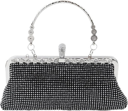 topfive Evening Clutch Purse Small Crystal Clutch Sparkling Handbag for Women Wedding Evening Formal Bag