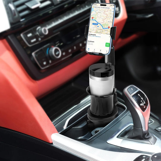 Uncaddn 2 in 1 Cup Phone Holder for Car, Stretchable Long Neck