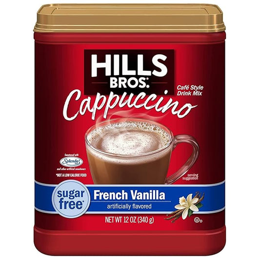 Hills Bros Cappuccino 2 French Vanilla, 1 double Mocha, 12 Ounce (Pack of 3)
