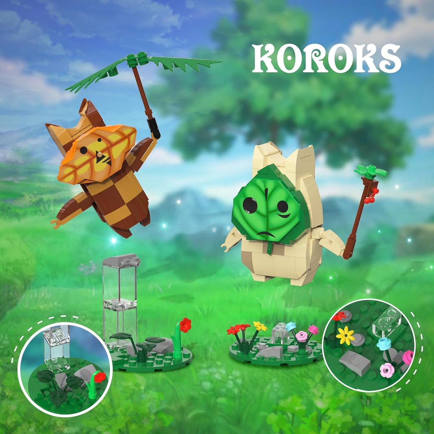 BOTW Korok Building Set, Yahaha! Cute Game Merch Action Figures, Great Toys Gifts for Fans Kids Adults (521 Pieces)