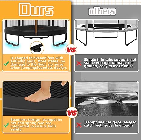 jumpfly 5ft/60'' Trampoline For Kids,Toddler Trampoline Indoor&OutDoor With Adjustable Gym Bar,Mini Kids Trampoline For Ages 1-6,Small Trampoline For Baby With Net,Gift, BastketBall Hoop