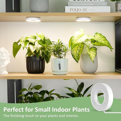 Ceiling Grow Light for Indoor Plants, 96 LEDs Full Spectrum LED Plant Light, 5V Plant Lamp with 4/8/12H Auto Switch, 4 Dimmable Brightness Levels, Ideal for Small Plants, Dual Head, Corded