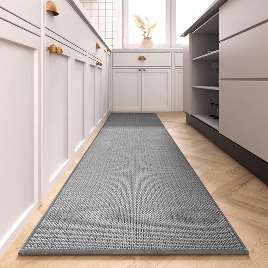 Kitchen-Runner Rugs 1.6' x 8' Non Skid Washable Hallway Runner-Rugs, Kitchen Runner Rugs and mats for Kitchen, Front of Sink, Kitchen Mats for Floor (Dark Grey, 1.6'x8')