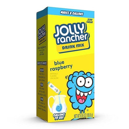 JOLLY RANCHER Gallons To Go Powdered Drink Mix, 8-Count Box (6 Pack) – Blue Raspberry – Low Calorie and Zero Sugar Drink Mix, Each Stick Makes 1 Gallon-Sized Pitcher
