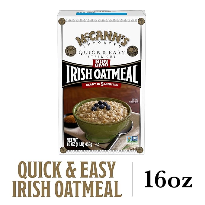 McCann's Irish Oatmeal, Quick & Easy Steel Cut Oats, 16 Ounce (Pack of 12)