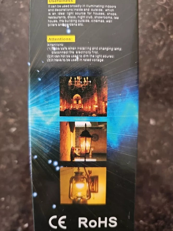 CE RoHS Approved E26 E27 LED Flame Effect Light Bulbs Fire Imitation